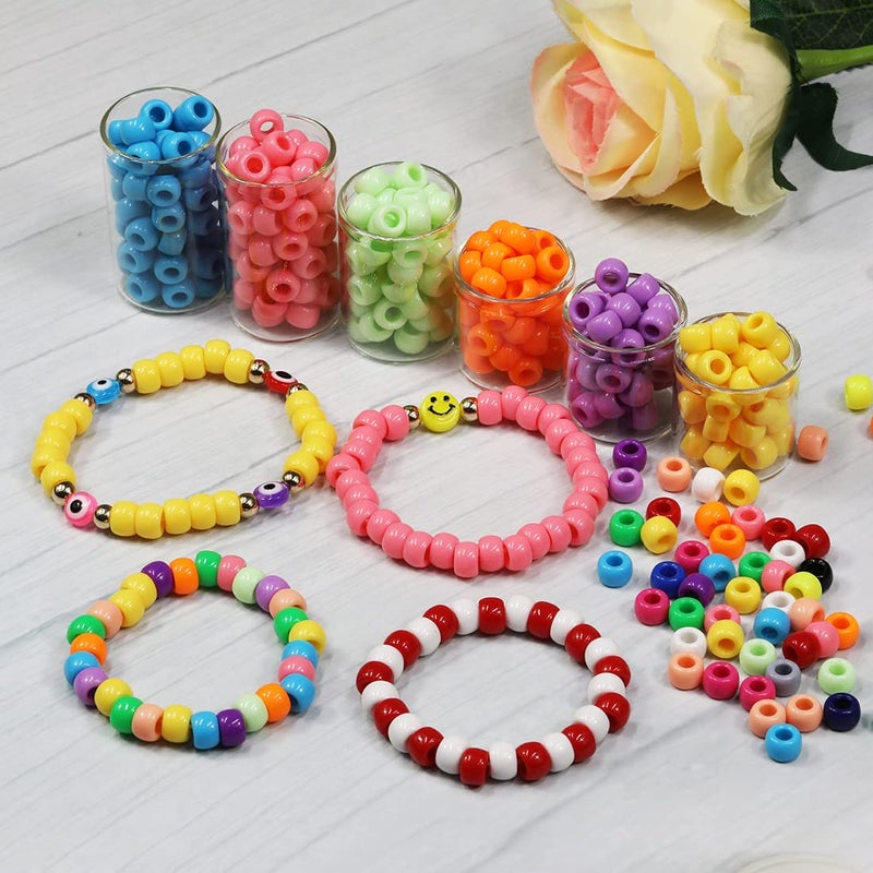 BALABEAD Giant Crayon Bead Box, Pony Beads with Smooth Surface Craft Assortment Colors (6x 9mm/18colors/1800 beads) - Image 4